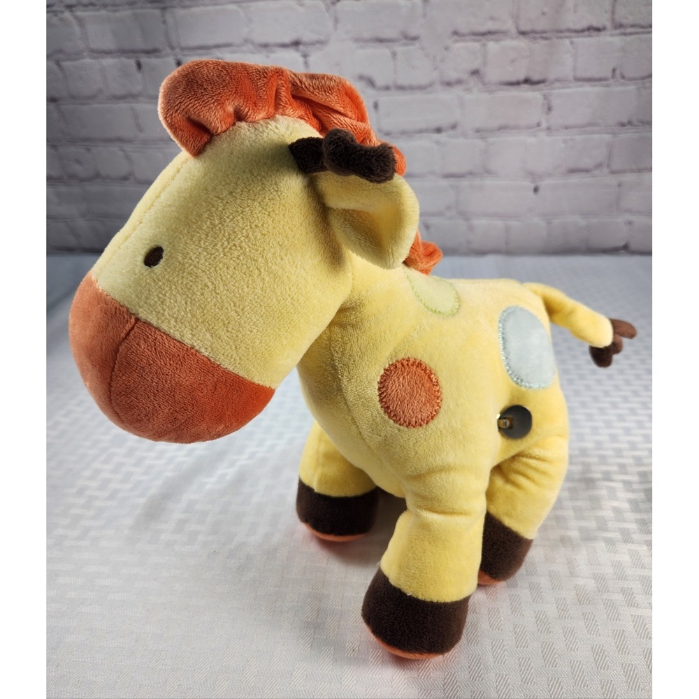 Carter's Giraffe Plush Lovey Musical Yellow Orange Brown Head Wind Up Baby Toy